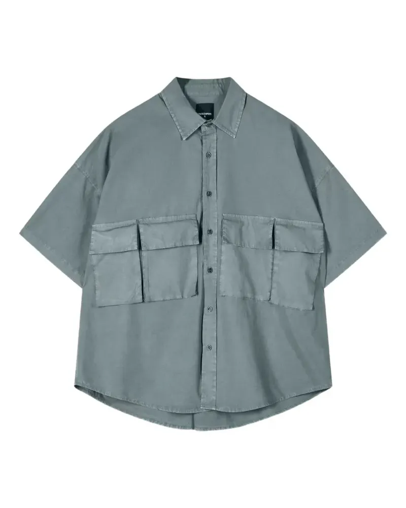 Patrizia Pepe garment-dyed oversized shirt - Blau Blau
