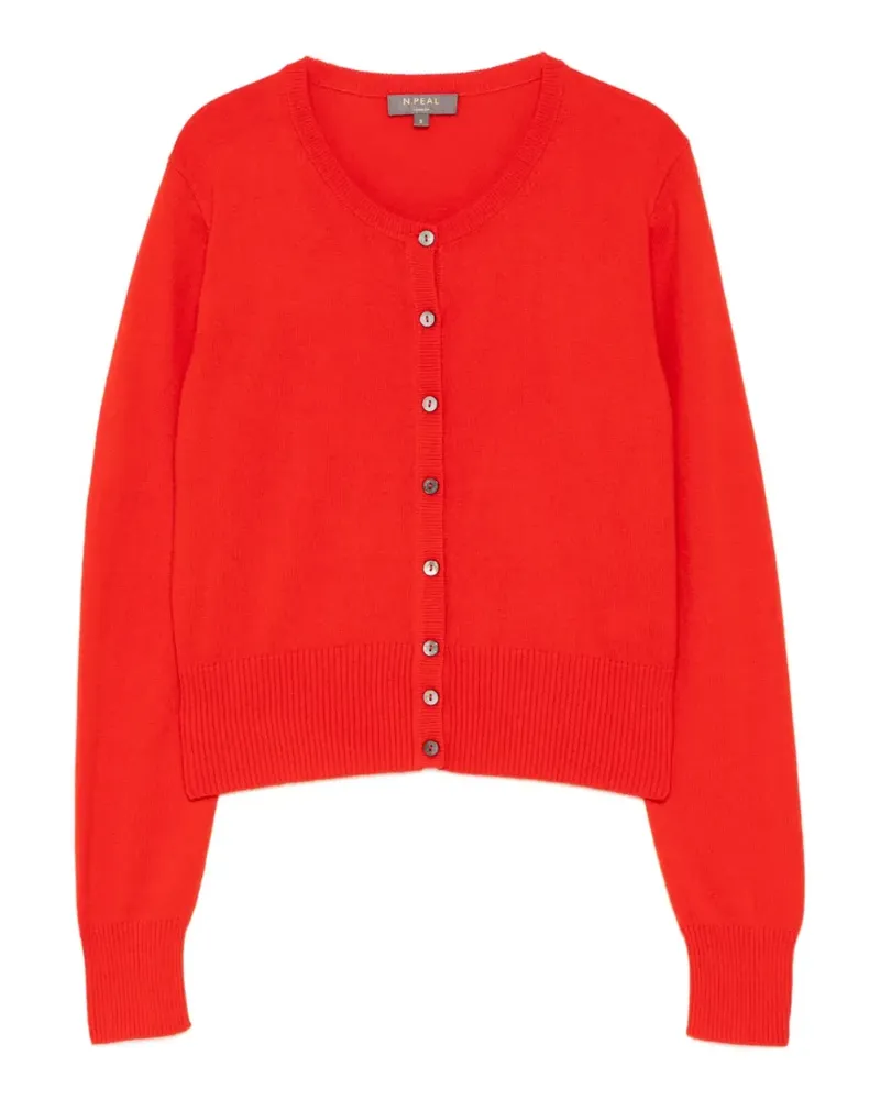 N.Peal Ivy cropped cashmere cardigan - Rot Rot