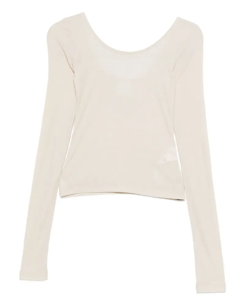HALFBOY long-sleeve cotton top - Nude Nude