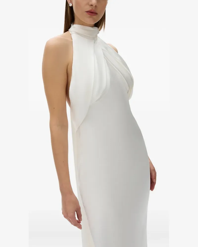 Rachel Gilbert Audrey draped-neck maxi dress - Weiß Weiß