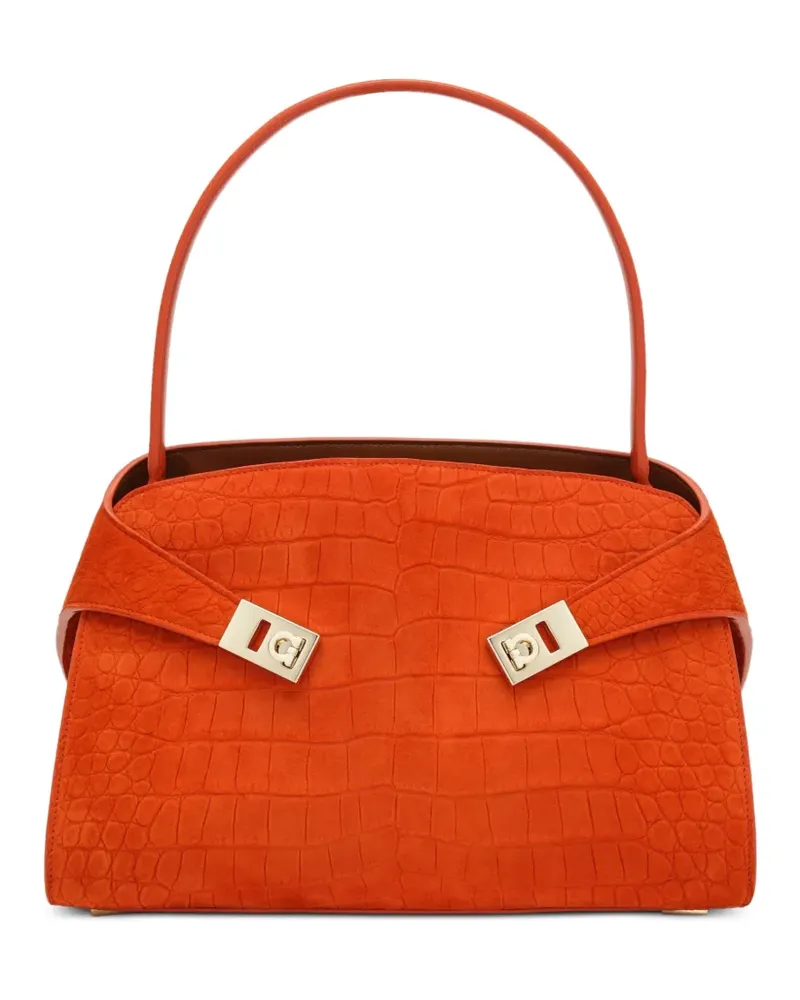 Ferragamo Mittelgroße Hug Schultertasche - Orange Orange