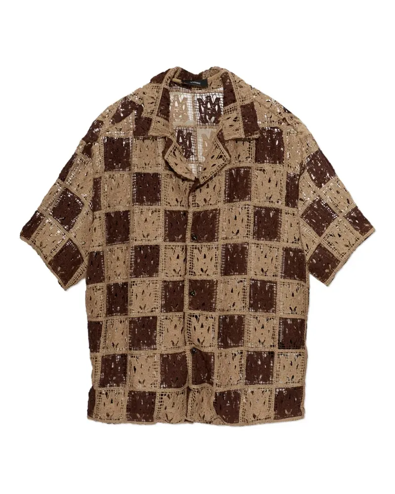 Amiri MA Quad checkered crochet shirt - Nude Nude