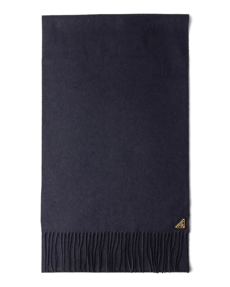 Prada Schal mit Triangel-Logo - Blau Blau