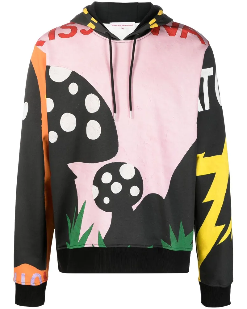 Walter van Beirendonck Hoodie mit grafischem Print Rosa