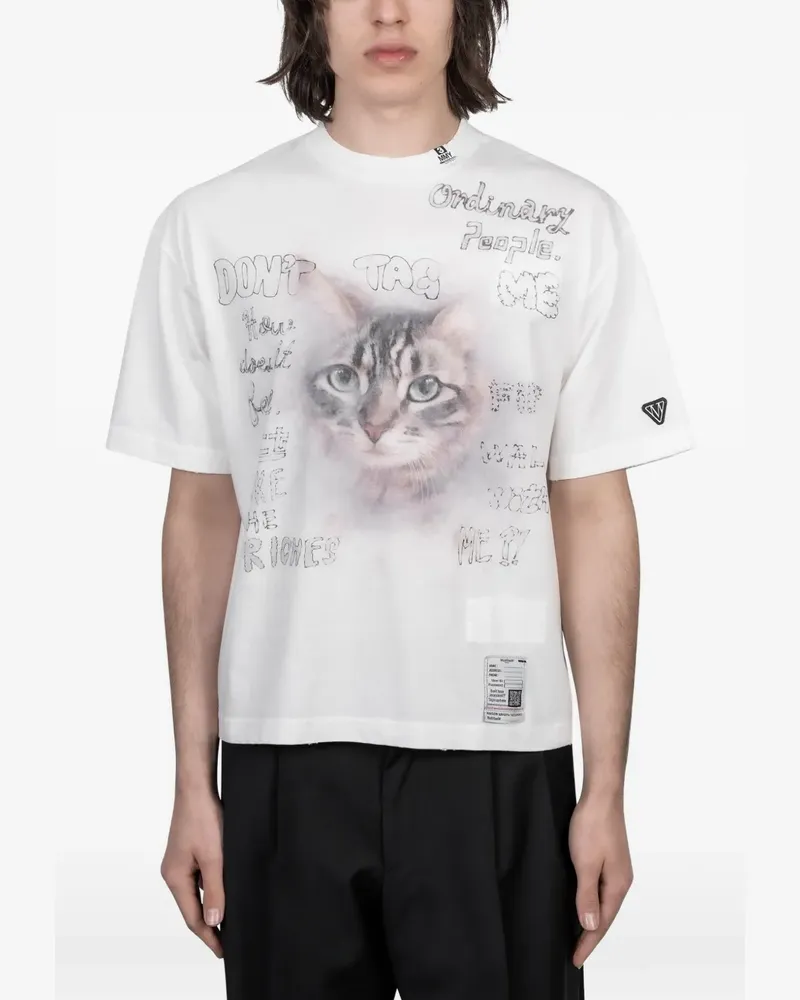 MIHARAYASUHIRO T-Shirt mit Katzen-Print - Weiß Weiß