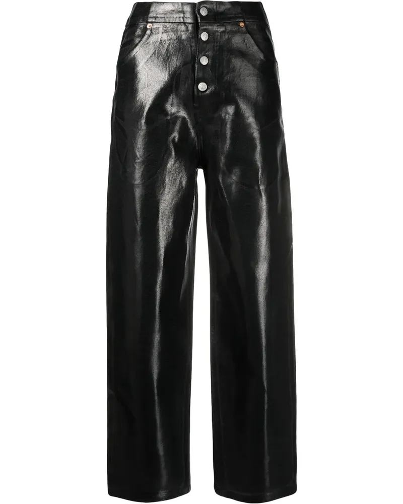 Maison Margiela Beschichtete Skinny-Jeans - Schwarz Schwarz