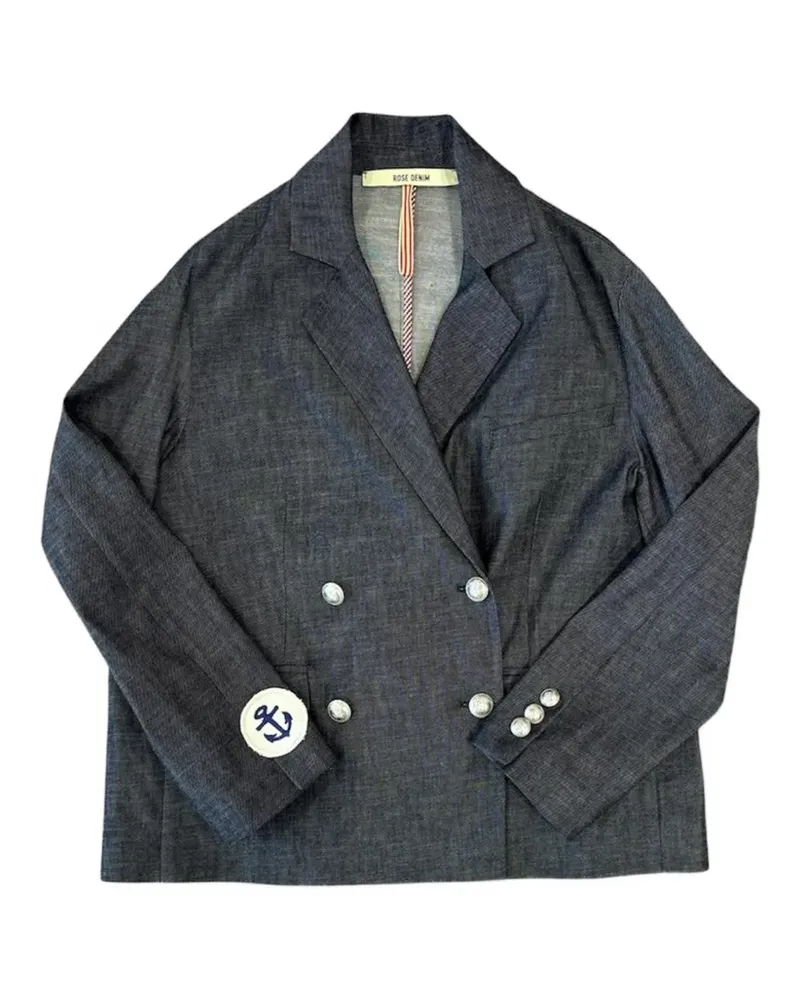 ..,merci double-breasted anchor-patch jacket - Blau Blau