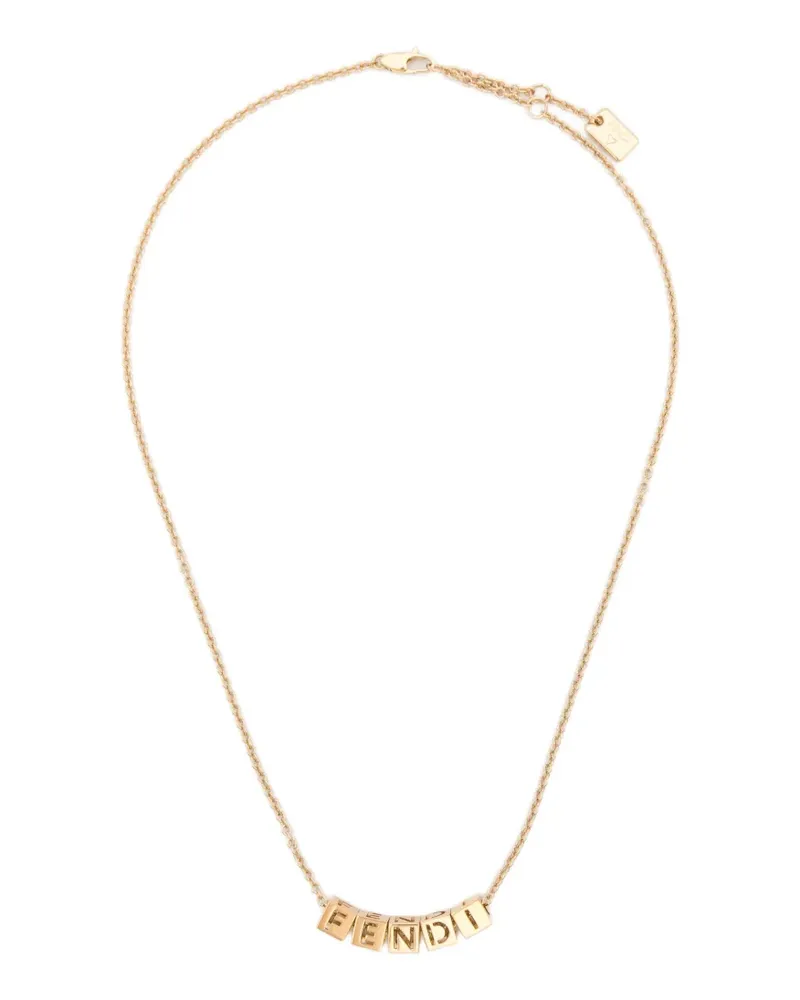 Fendi Halskette mit Würfel-Anhänger - Gold Gold