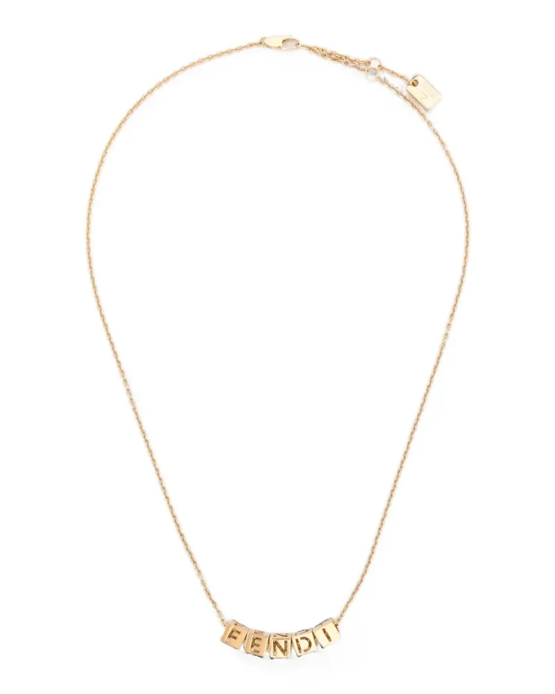 Fendi Halskette mit Würfel-Anhänger - Gold Gold