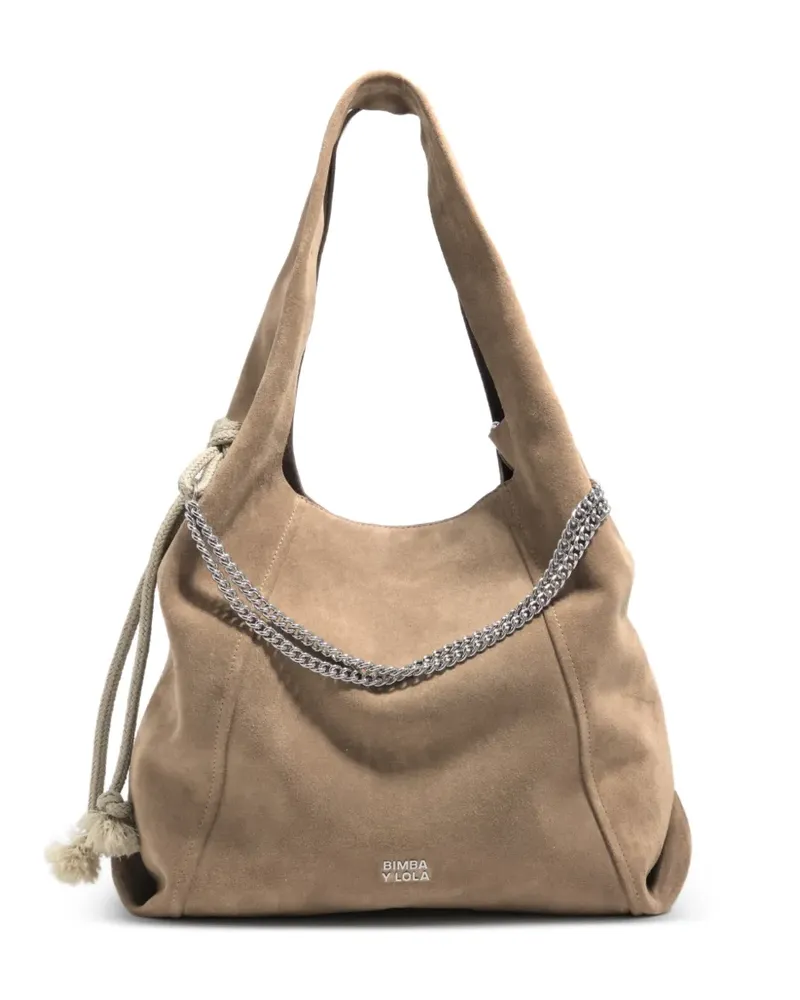 BIMBA Y LOLA chain drawstring shoulder bag - Nude Nude