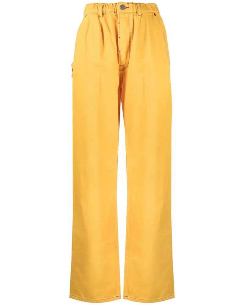 Mira Mikati Straight-Leg-Jeans mit Kontrastnaht - Gelb Gelb