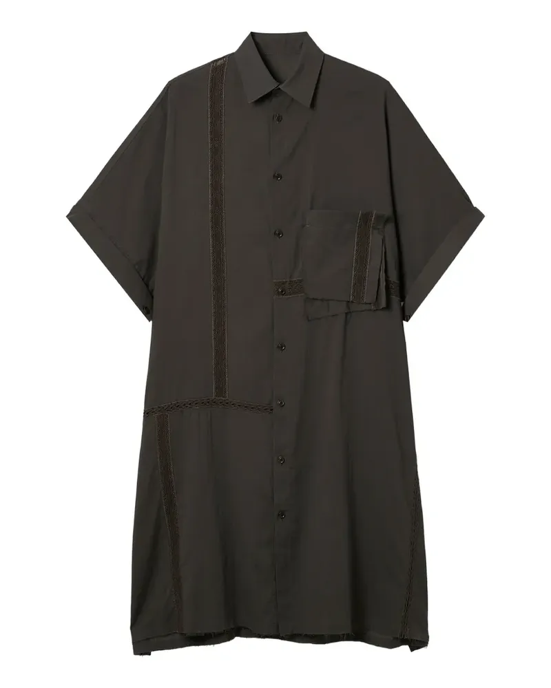 Yohji Yamamoto Hemdkleid mit aufgesetzter Tasche - Grau Grau