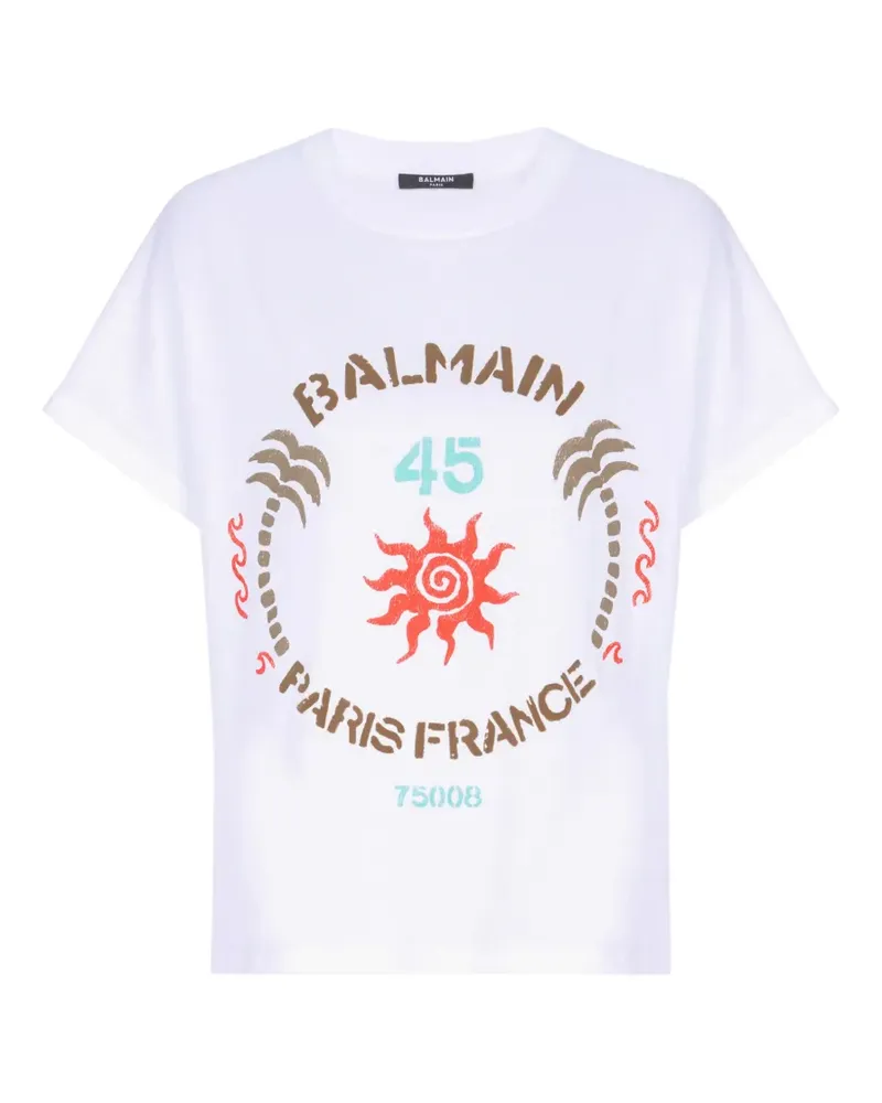 Balmain T-Shirt mit Print - Weiß Weiß