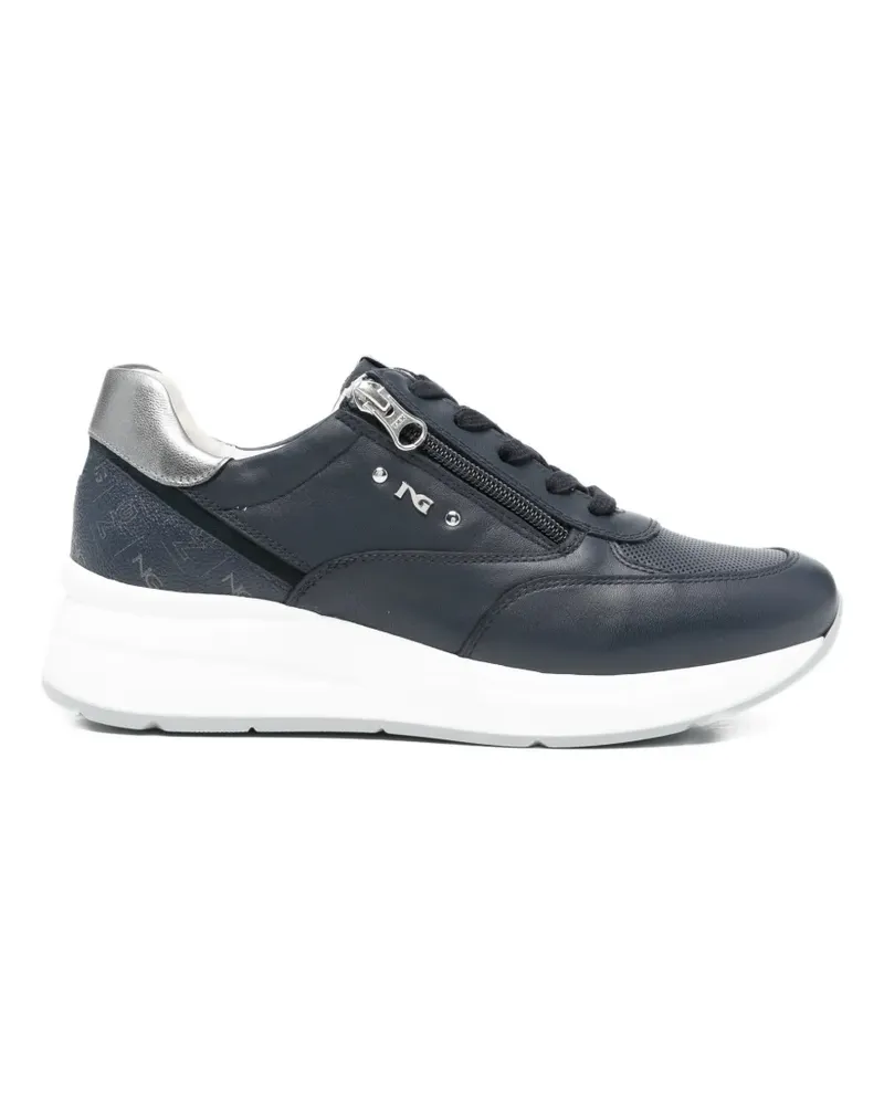 Nero Gardini zip-detail leather sneakers - Blau Blau