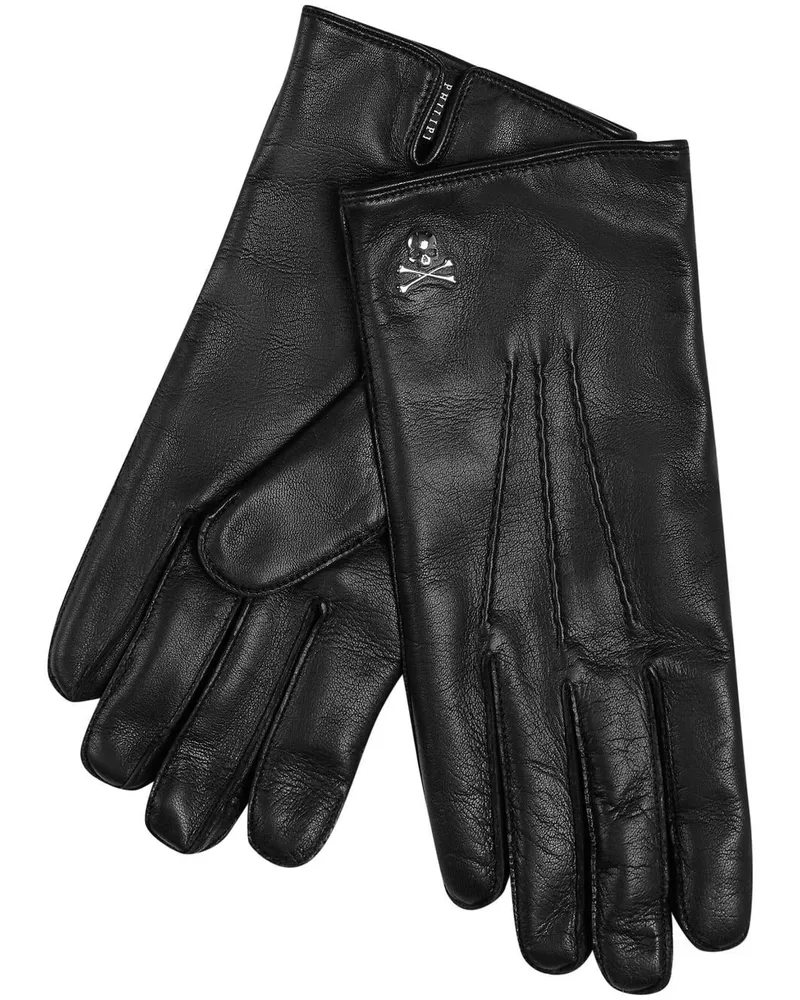 Philipp Plein Handschuhe aus Leder - Schwarz Schwarz
