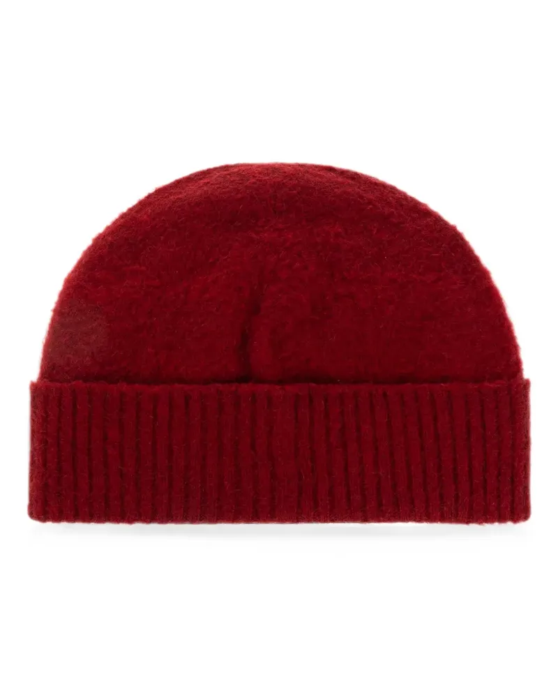 Jil Sander Gerippte Beanie - Rot Rot