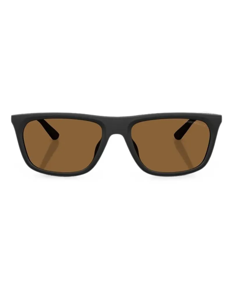 Emporio Armani rectangle-frame sunglasses - Schwarz Schwarz