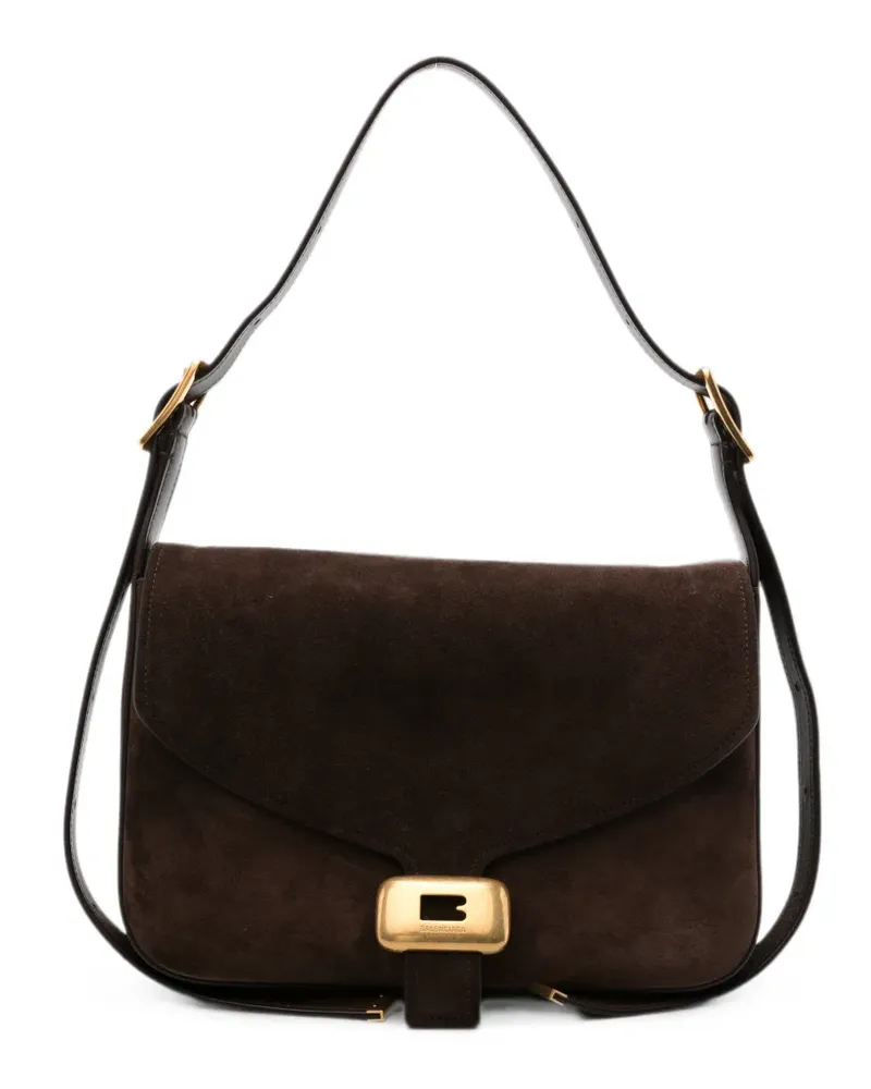 Balenciaga medium Clicca suede shoulder bag - Braun Braun