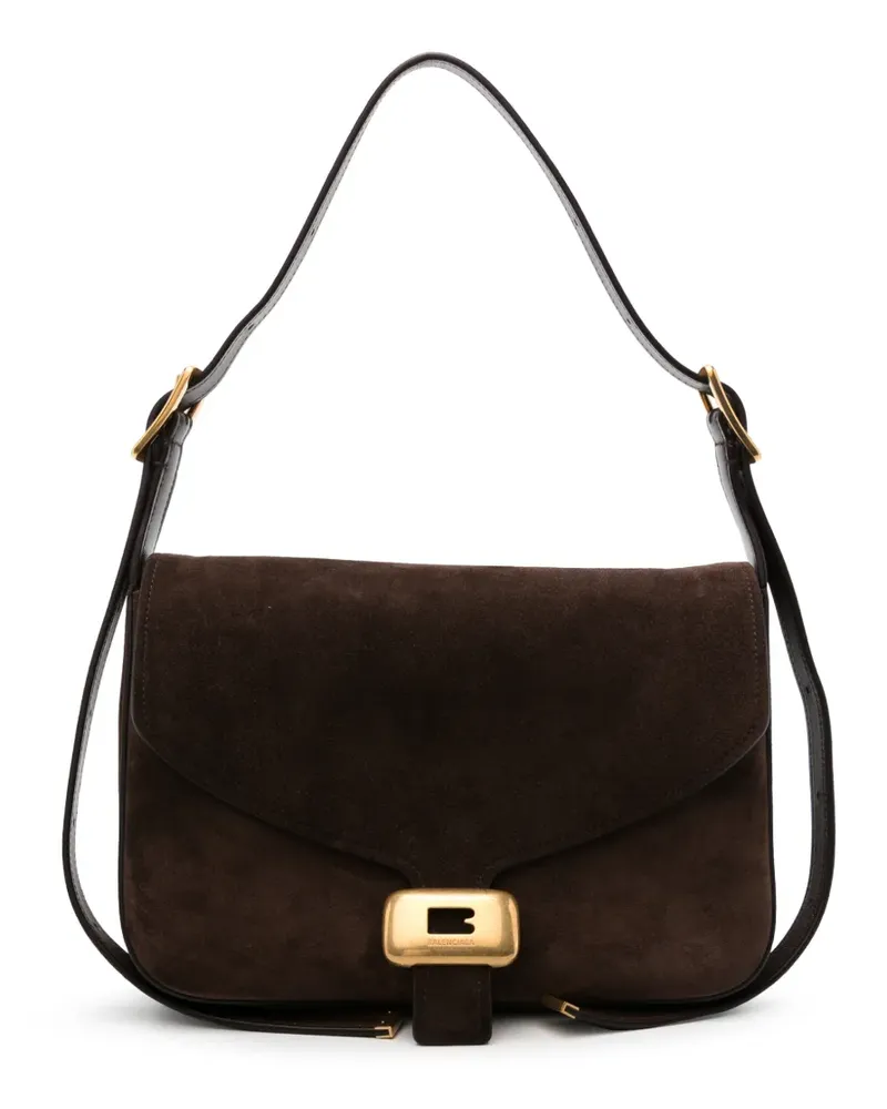 Balenciaga Mittelgroße Clicca Schultertasche - Braun Braun