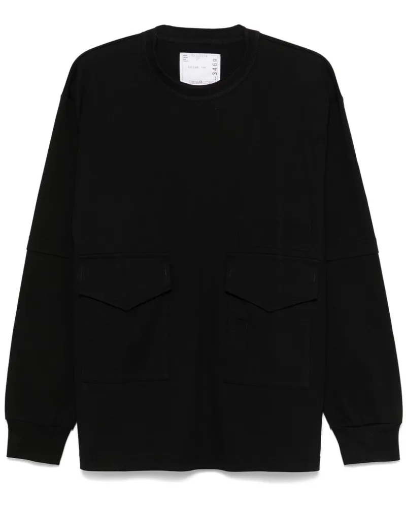 Sacai T-Shirt im Layering-Look Schwarz