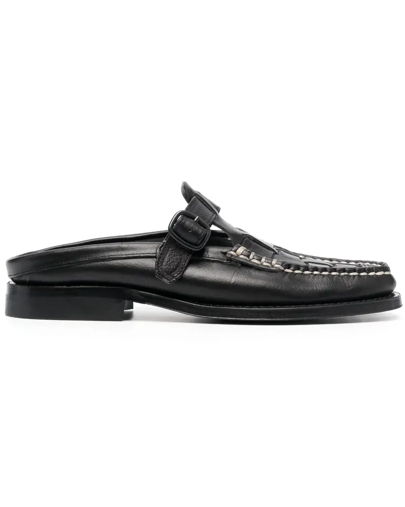 HEREU Mules mit Webmuster - Schwarz Schwarz