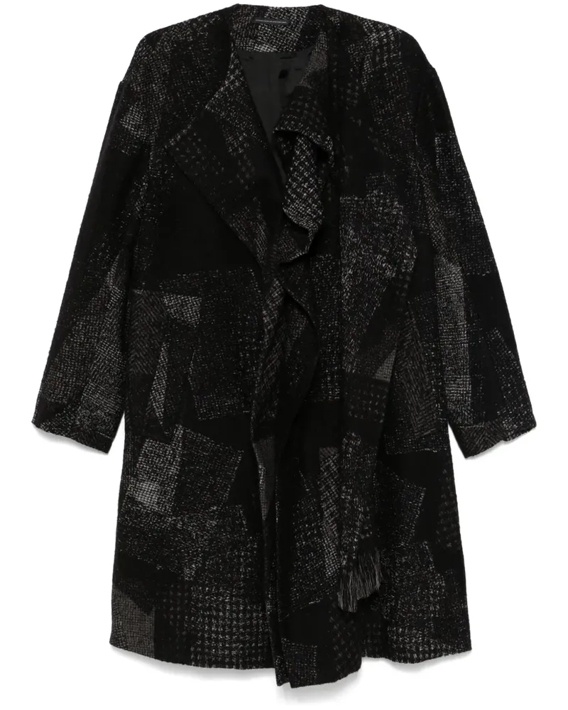 Yohji Yamamoto Mantel im Patchwork-Look - Schwarz Schwarz