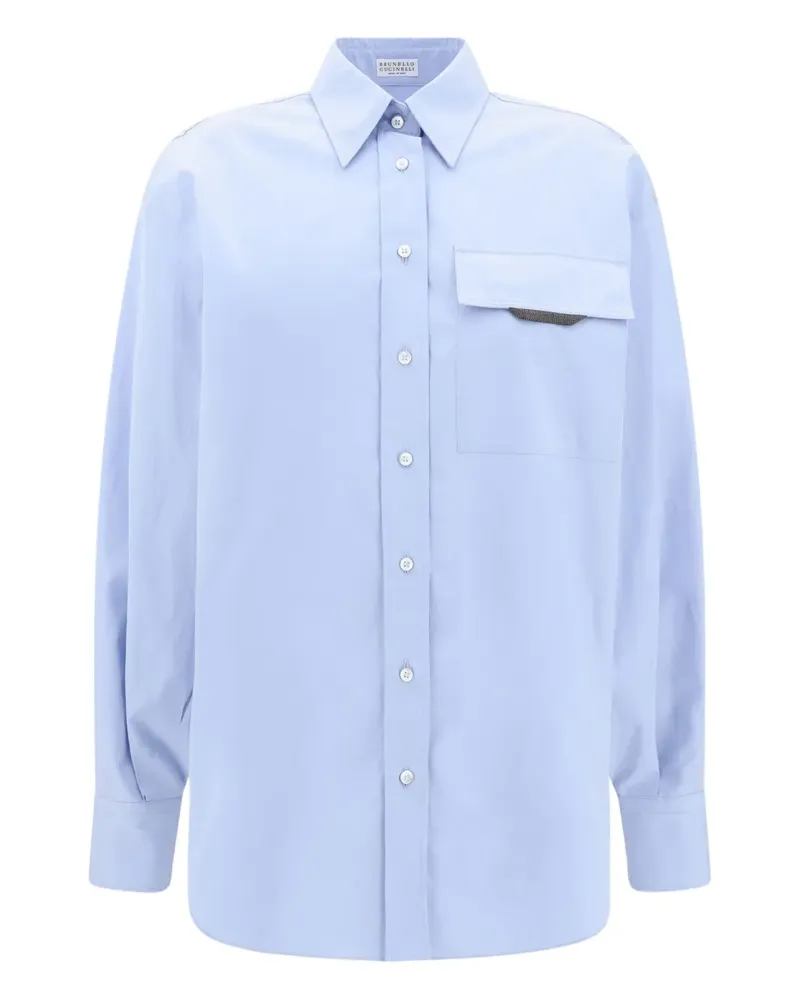 Brunello Cucinelli Hemd mit Schmucksteinen - Blau Blau