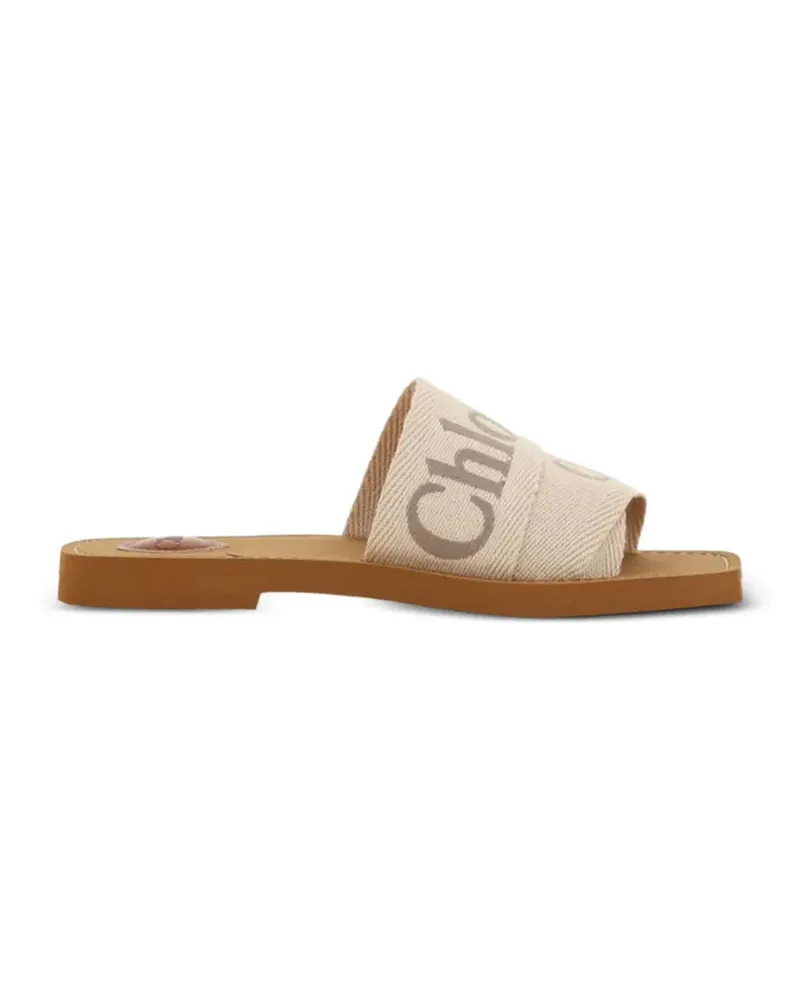 Chloé Woody logo-print sandals - Nude Nude
