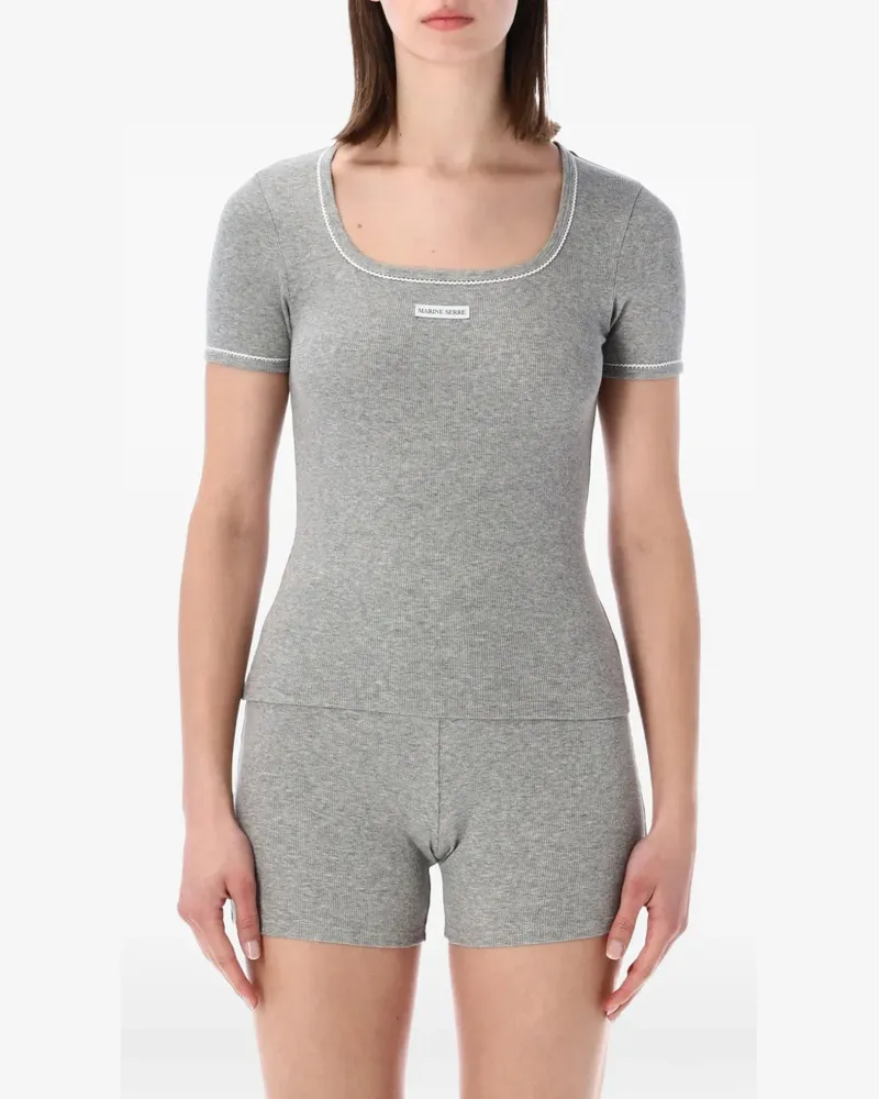 Marine Serre short-sleeves T-shirt - Grau Grau