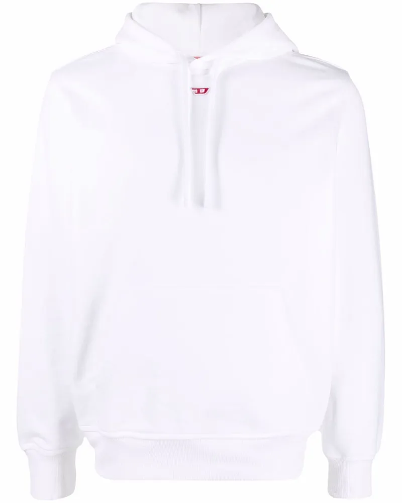 Diesel Hoodie mit Logo-Print Weiß