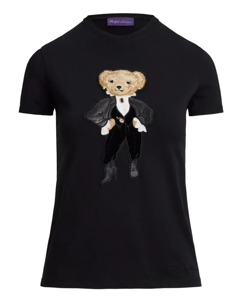 Ralph Lauren T-Shirt mit Polobär-Applikation - Schwarz Schwarz
