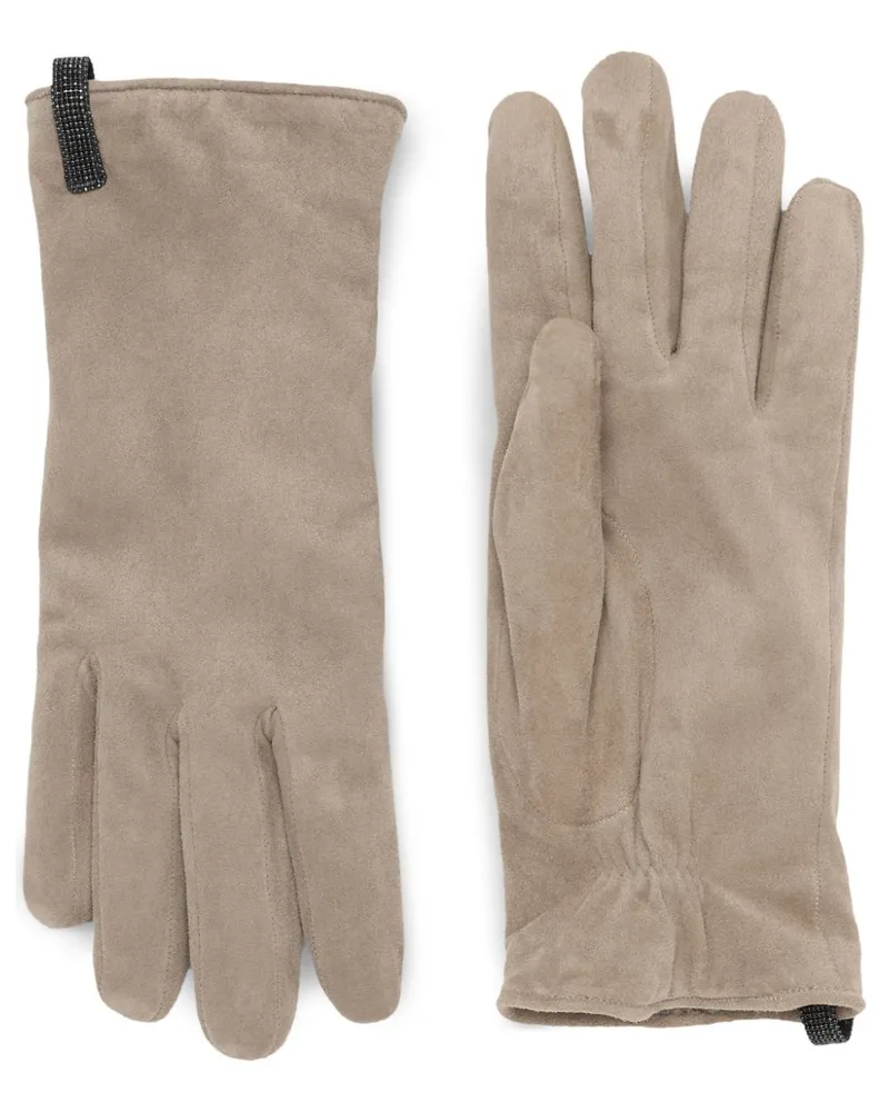 Brunello Cucinelli Handschuhe aus Wildleder - Nude Nude
