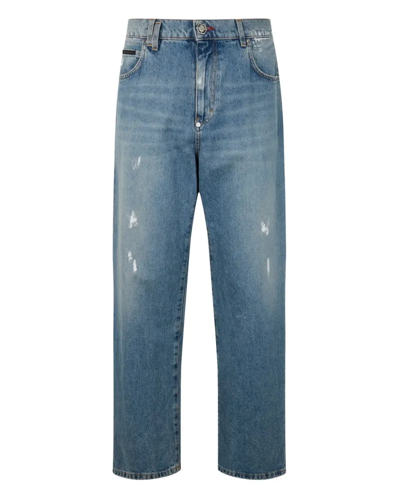 Philipp Plein Jeans in Distressed-Optik - Blau Blau