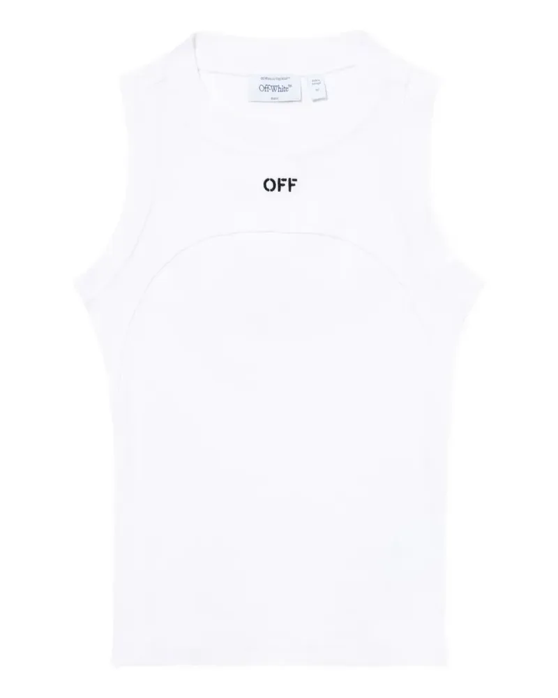 OFF-WHITE Geripptes Tanktop mit Logo-Print - Weiß Weiß