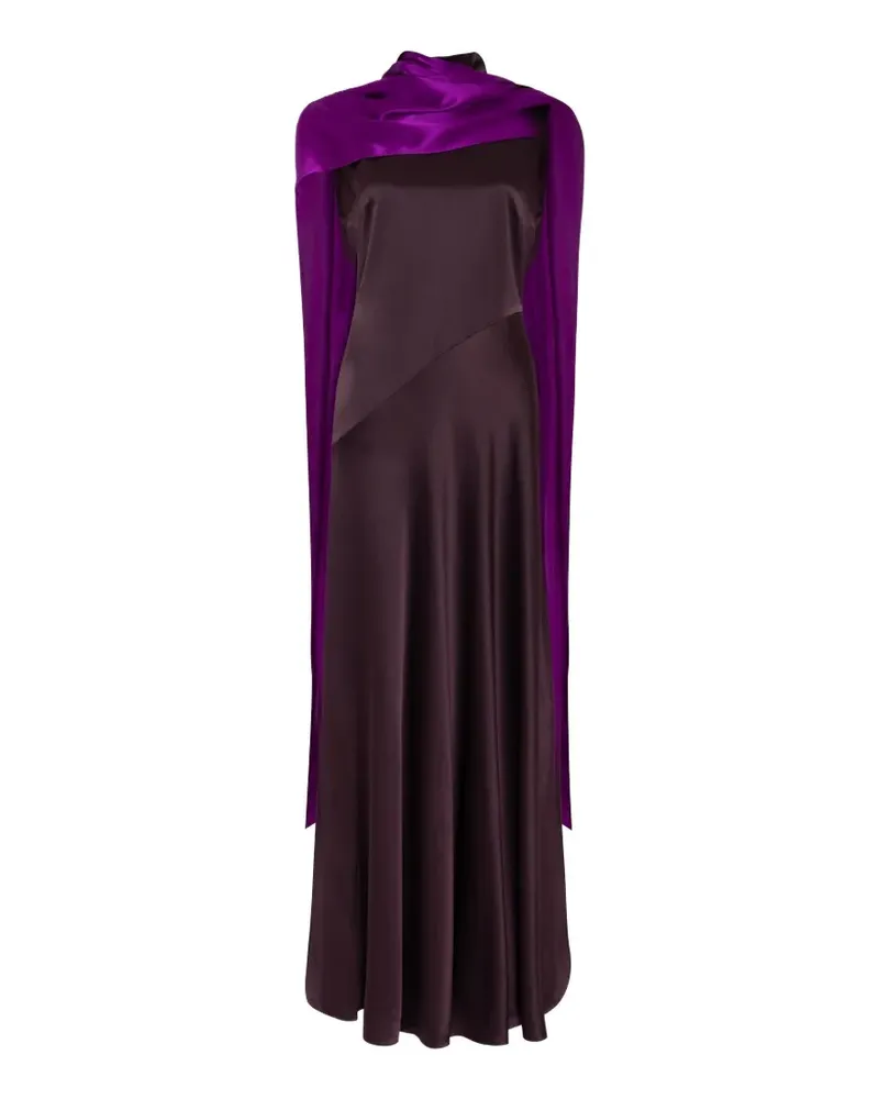 Roksanda Ilincic Drapiertes Klanira Cape-Maxikleid - Violett Violett