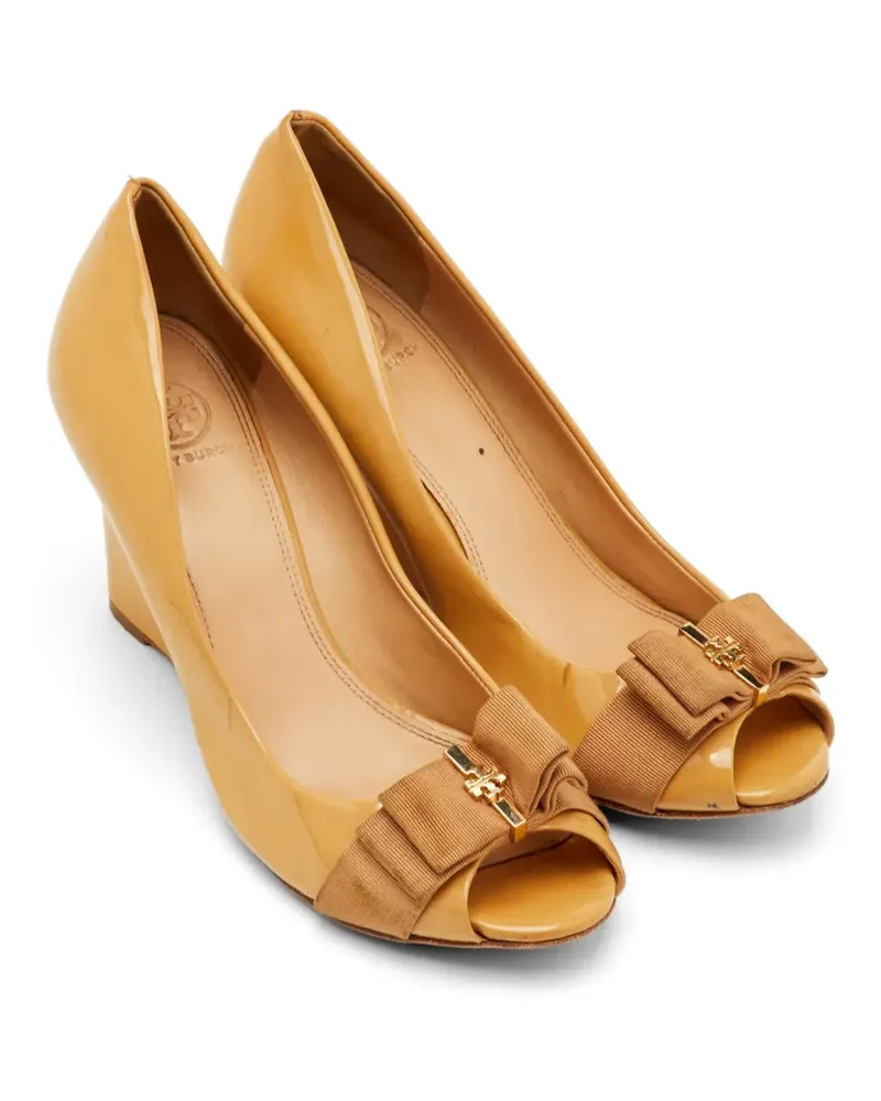 Tory Burch Trudy peep-toe wedge pumps - Nude Nude