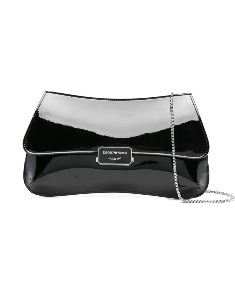 Emporio Armani Klappentasche aus Lackleder - Schwarz Schwarz