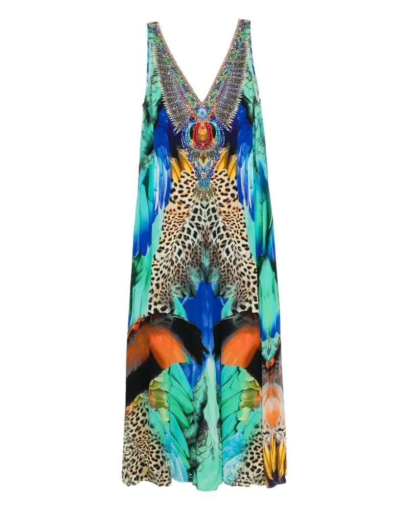 Camilla graphic-print flared jumpsuit - Blau Blau