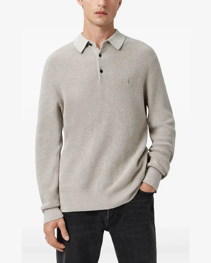 AllSaints Aspen long-sleeve polo shirt - Grau Grau
