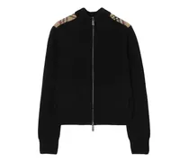 Cardigan mit Stehkragen - Schwarz