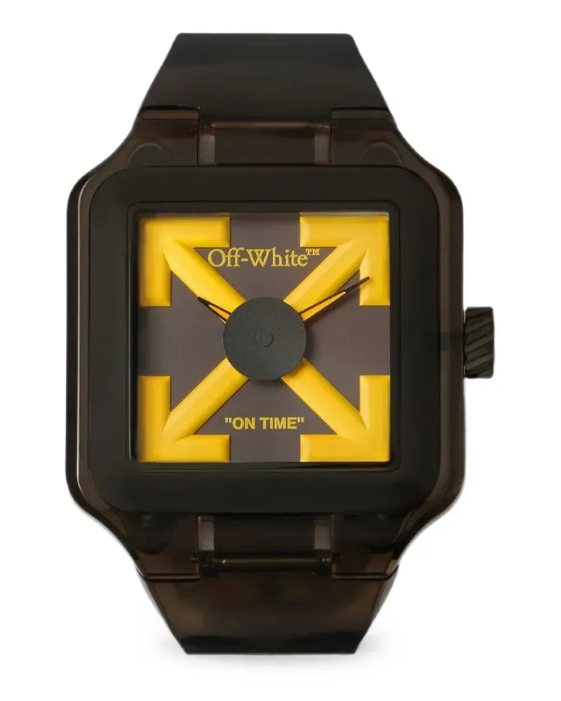 OFF-WHITE Proto 01 Armbanduhr mit eckigem Gehäuse 45mm - Gelb Gelb