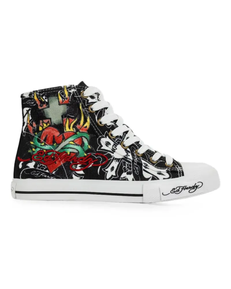 Ed Hardy Cross high-top sneakers - Schwarz Schwarz