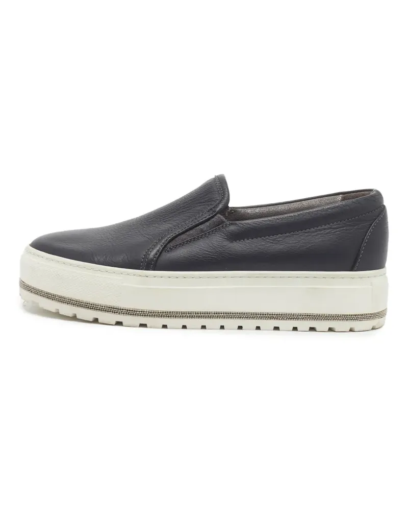 Brunello Cucinelli slip-on leather sneakers - Grau Grau