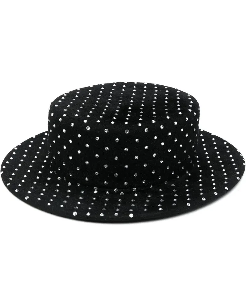 RUSLAN BAGINSKIY Canotier Fedora mit Kristallen - Schwarz Schwarz