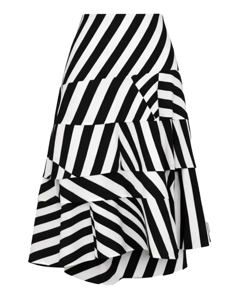 Gloria Coelho Rock mit Streifen - Schwarz Schwarz