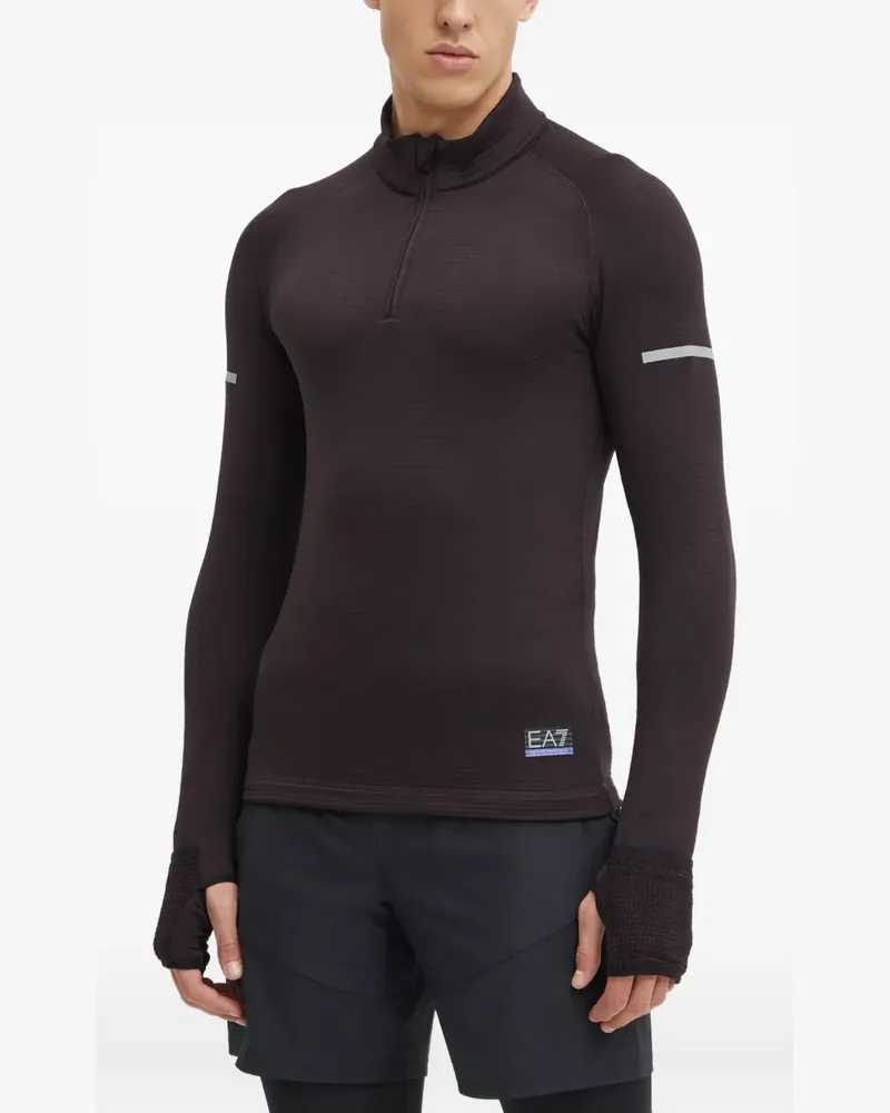 EA7 logo-print performance top - Schwarz Schwarz
