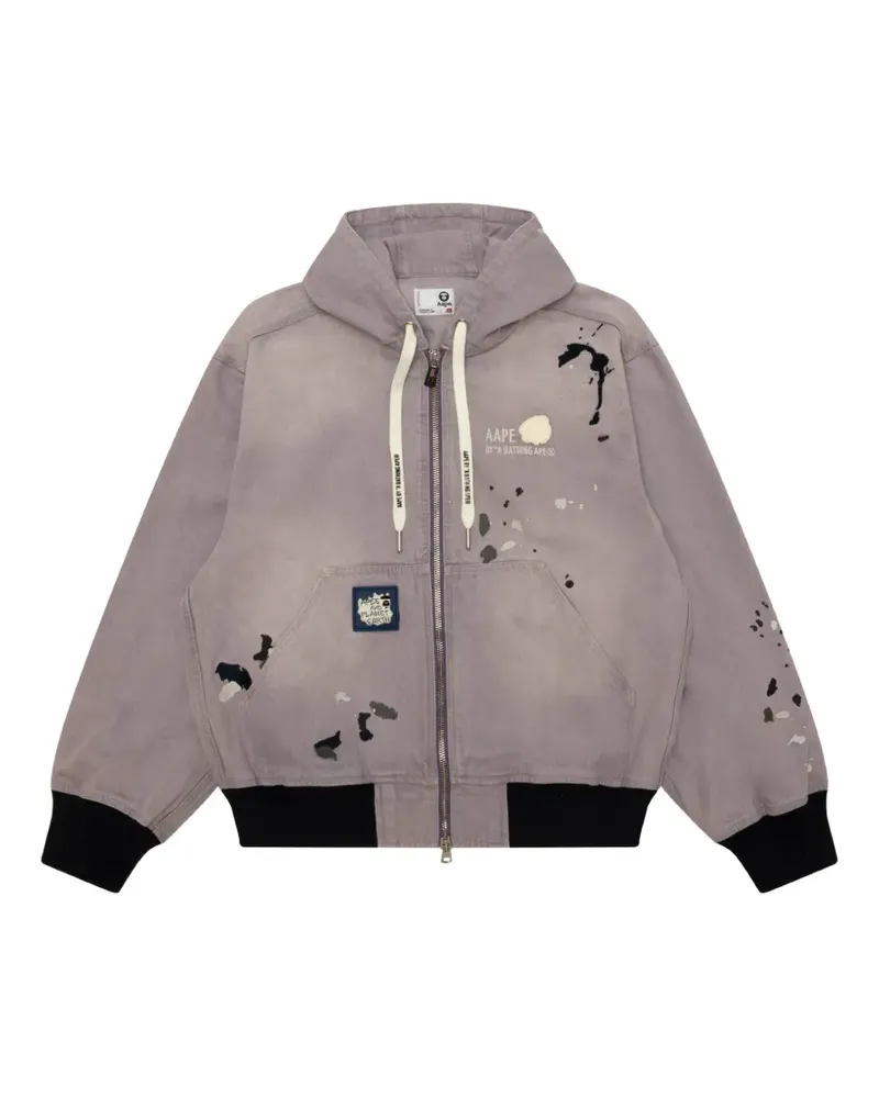 BAPE Kapuzenjacke mit Farbklecks-Print - Grau Grau
