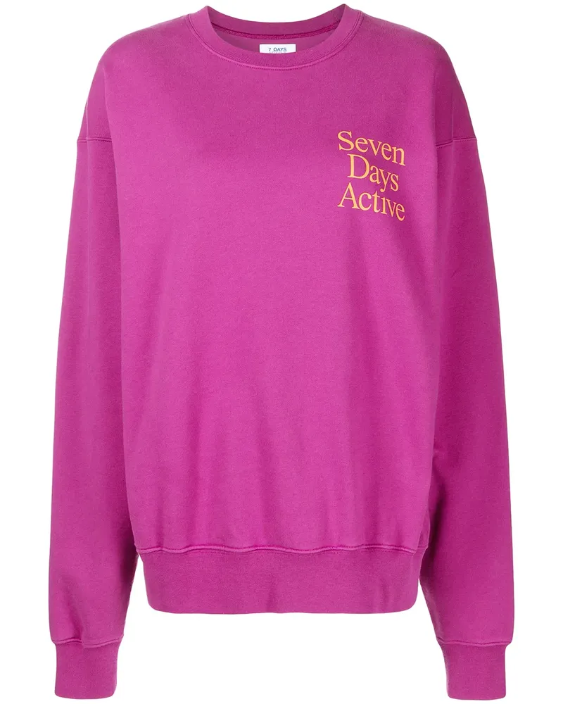 7 DAYS Active Sweatshirt mit Rundhalsausschnitt - Violett Violett