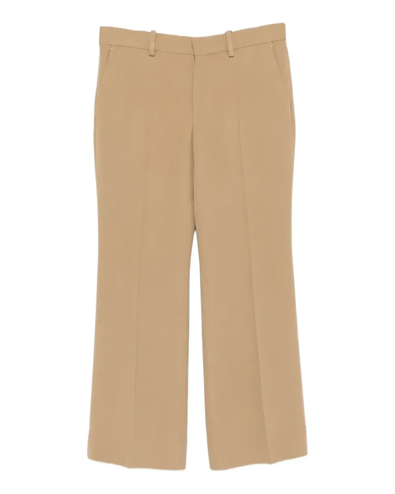 Totême Kick pressed-crease flared trousers - Nude Nude