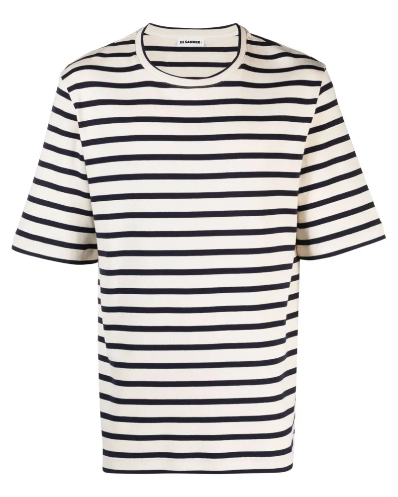 Jil Sander Geripptes T-Shirt mit Streifen - Nude Nude